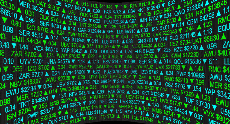 Stock Market Scrolling Share Prices Background 3d Illustration