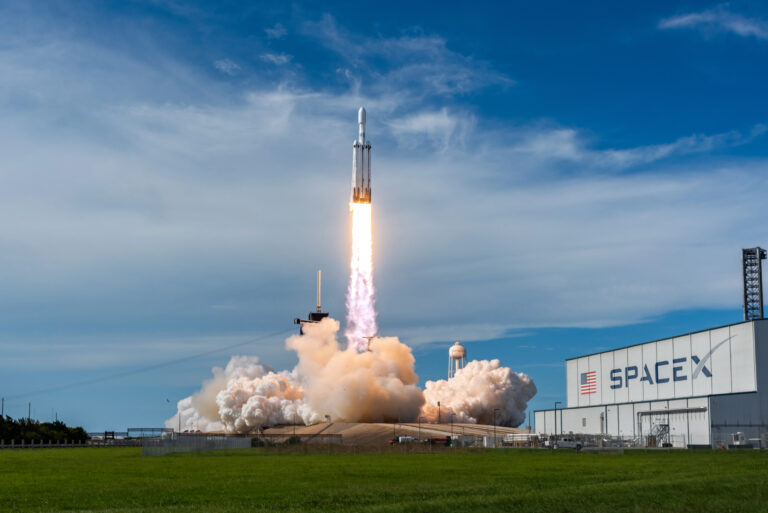 June 25, 2024: A SpaceX Falcon Heavy is seen launching the GOES-U weather satellite for NOAA from NASA's LC-39A in Cape Canaveral, Florida. Credit: Brandon Moser/Central Florida Public Media